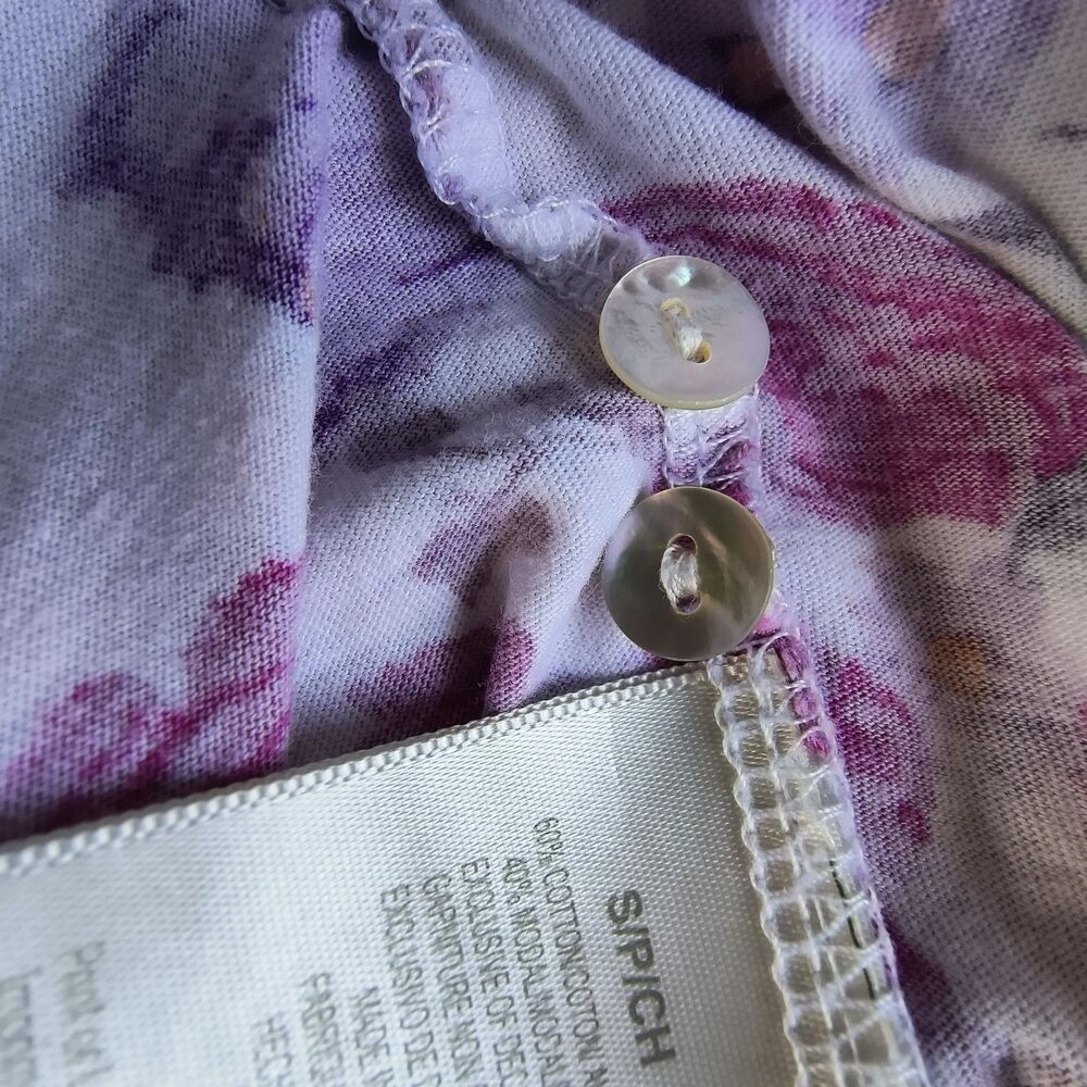 Eileen West Nightgown S Pink Purple White Floral Lace Cotton Dainty Cottagecore - Picture 15 of 15